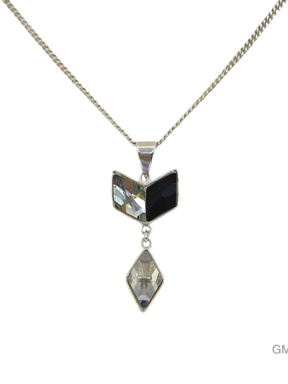 swarovski elements crystal lized silver tone necklace - GM308